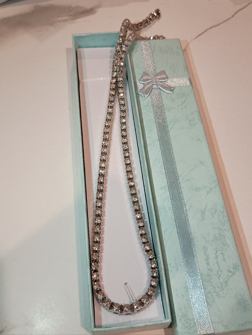 New Moissanite Style Tennis Necklace Size  22 Inch Waterproof